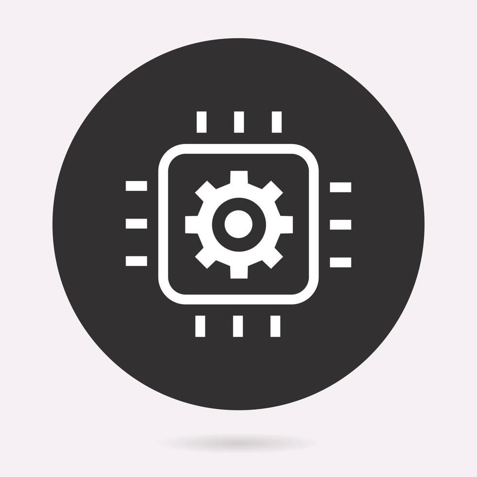 microprocessor - vector icoon. illustratie geïsoleerd. gemakkelijk pictogram.