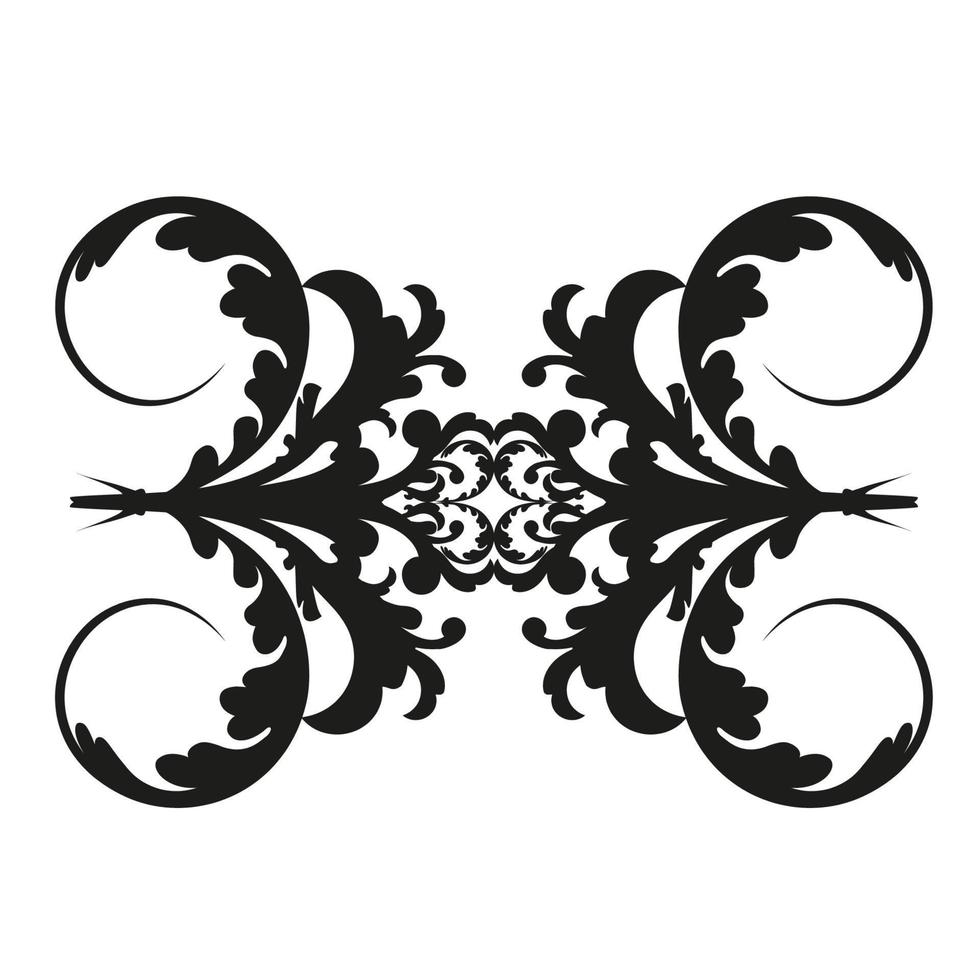 vector damast vintage barokke scroll ornament swirl. Victoriaanse monogram heraldische schild werveling. retro bloemen blad patroon grens gebladerte antieke acanthus kalligrafie gegraveerde tatoeage. naadloos patroon