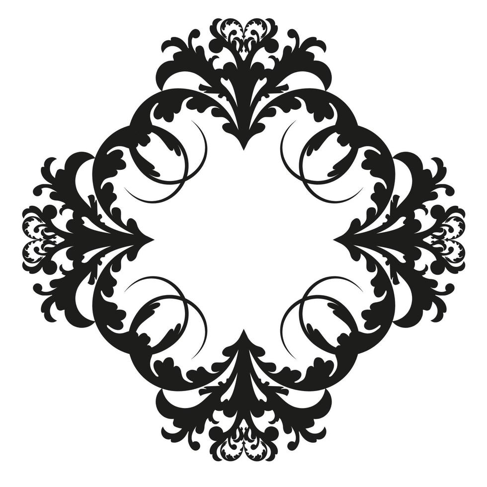 vector damast vintage barokke scroll ornament swirl. Victoriaanse monogram heraldische schild werveling. retro bloemen blad patroon grens gebladerte antieke acanthus kalligrafie gegraveerde tatoeage. naadloos patroon