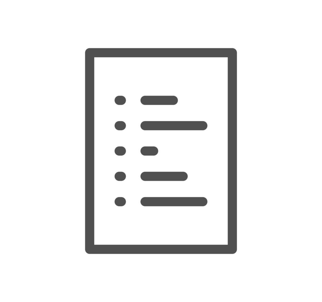 document icoon schets en lineair vector. vector