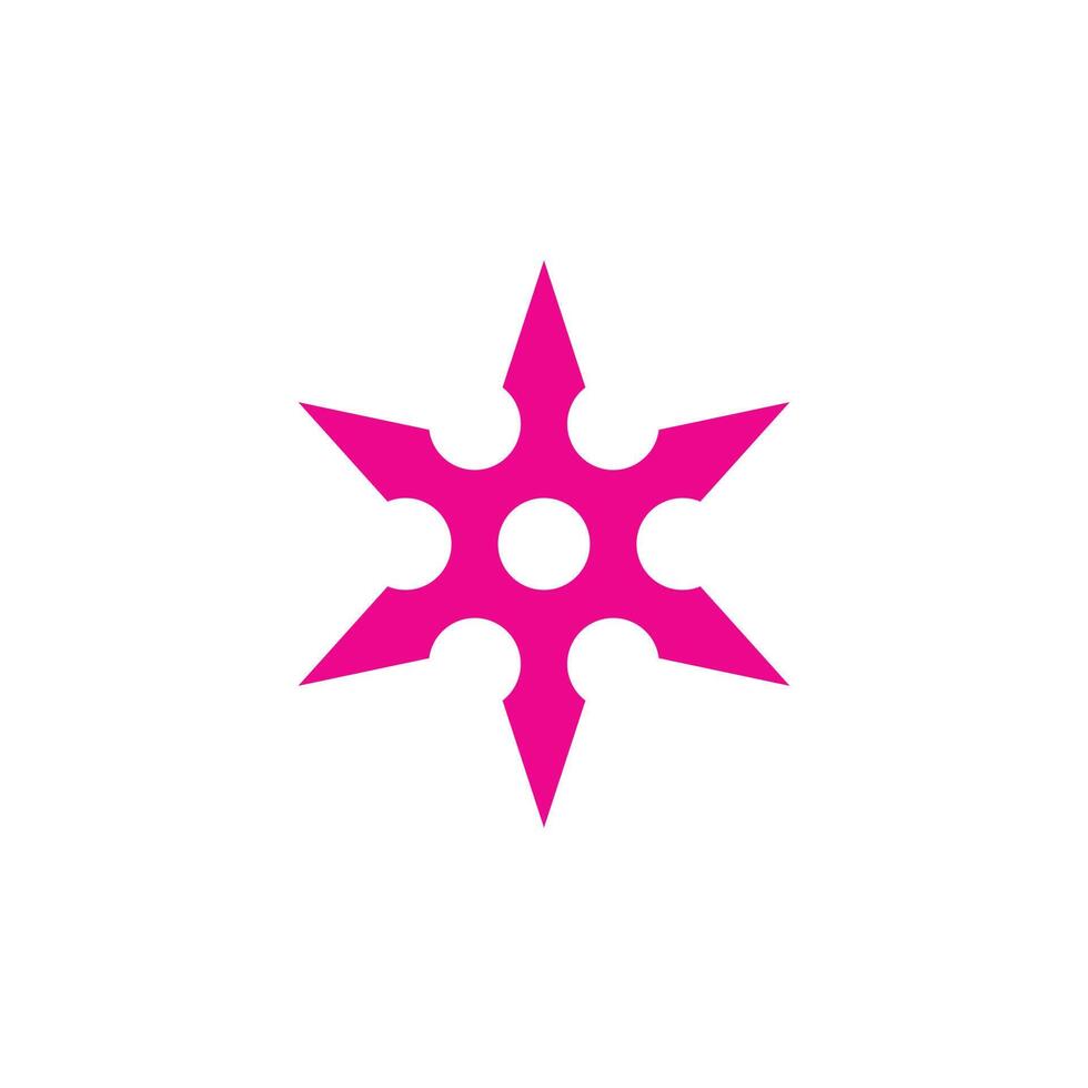 eps10 roze vector Ninja shuriken het werpen ster abstract icoon geïsoleerd Aan wit achtergrond. metaal shuriken symbool in een gemakkelijk vlak modieus modern stijl voor uw website ontwerp, logo, en mobiel app