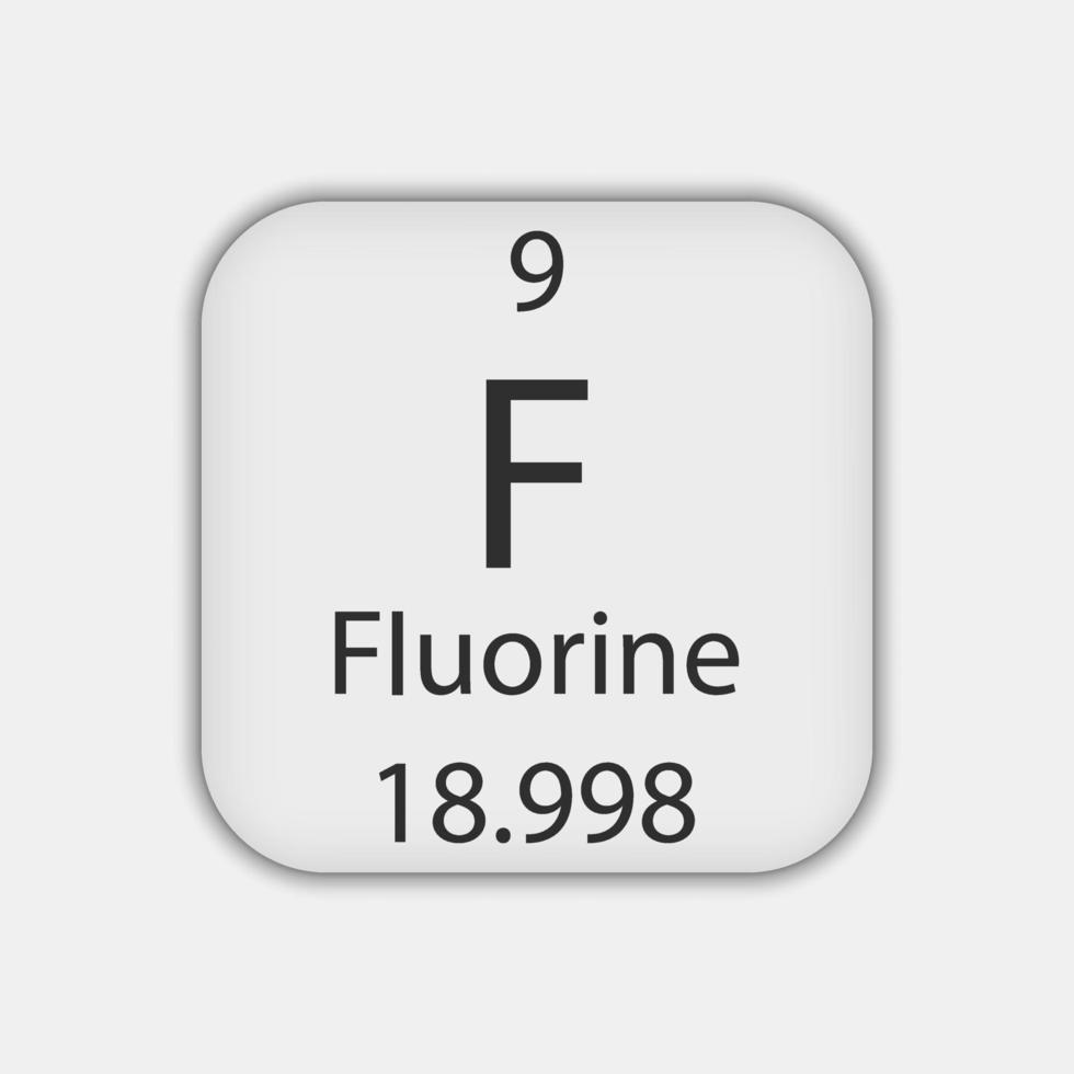 fluor symbool. scheikundig element van het periodiek systeem. vectorillustratie. vector