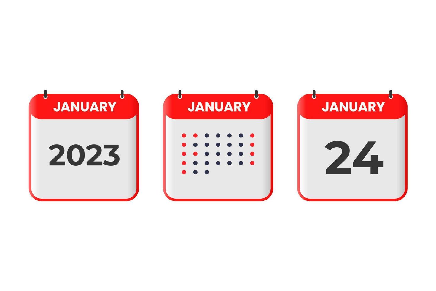 januari 24 kalender ontwerp icoon. 2023 kalender schema, afspraak, belangrijk datum concept vector