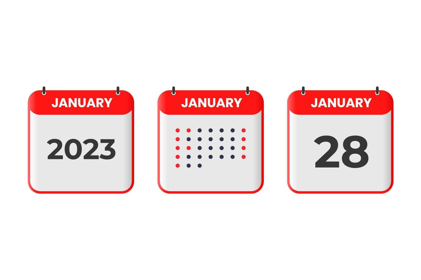 januari 28 kalender ontwerp icoon. 2023 kalender schema, afspraak, belangrijk datum concept vector