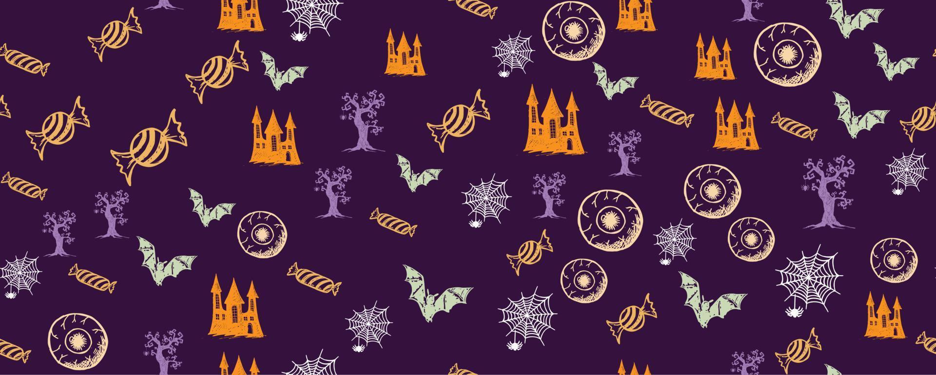 halloween symbolen handgetekende illustraties vector