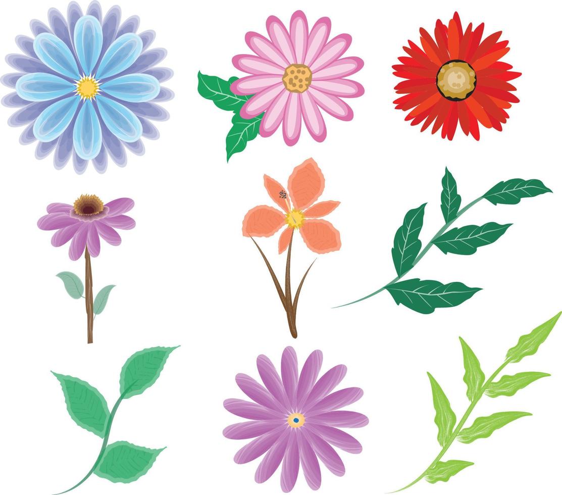 bloem en bladeren, waterverf bloemen, gebruik net zo groet kaart uitnodiging kaart voor bruiloft, verjaardag en andere vakantie , zomer achtergrond vector illustratie