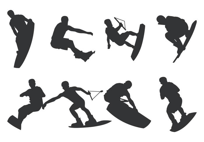 Wakeboarding silhouet vector