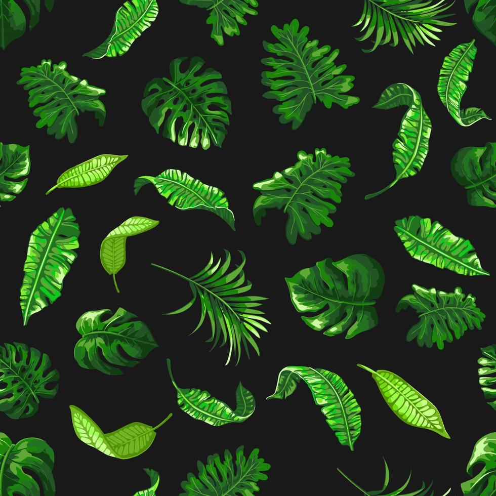 tropisch naadloos patroon met palm bladeren. vector
