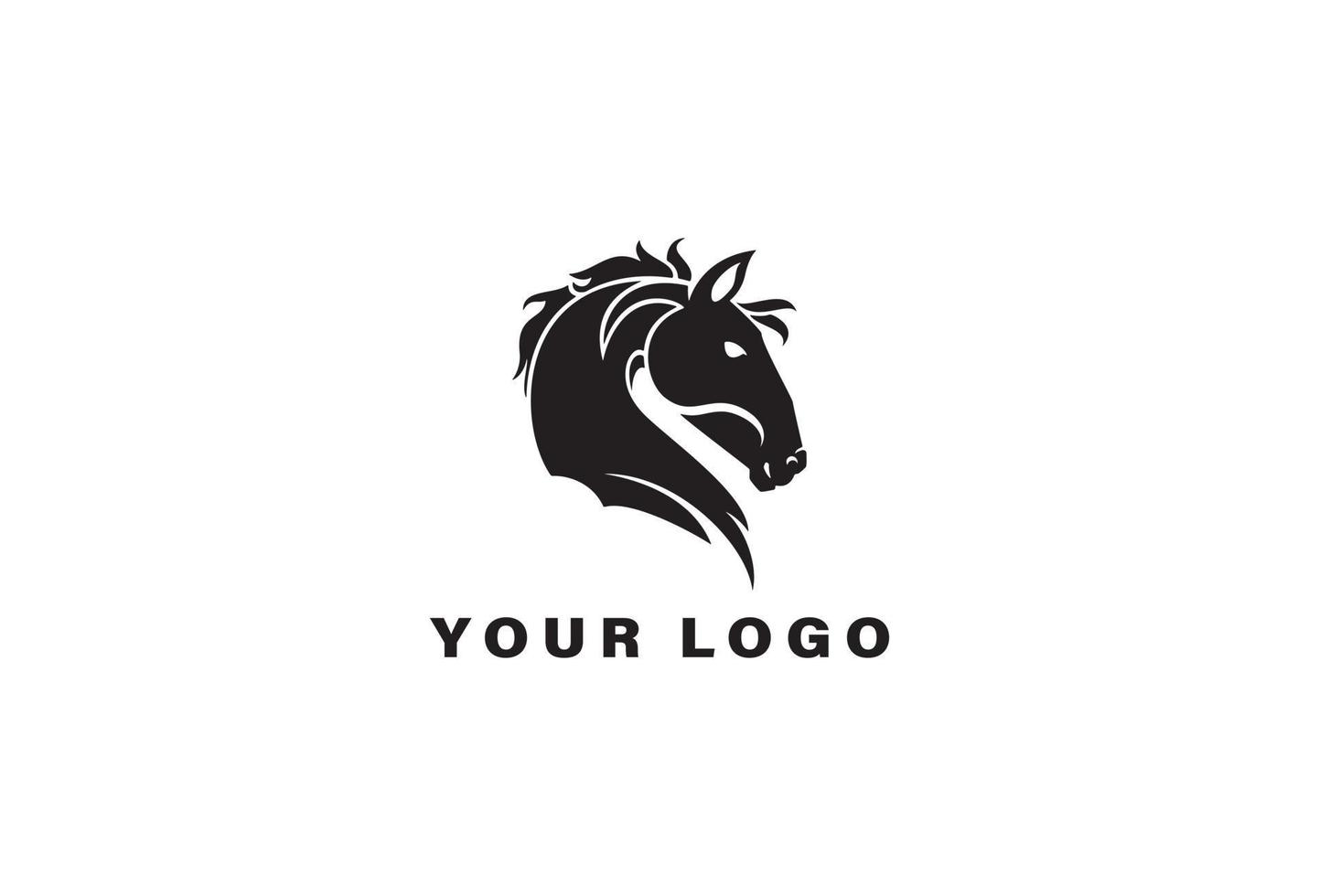 paard hoofd logo ontwerp sjabloon vector