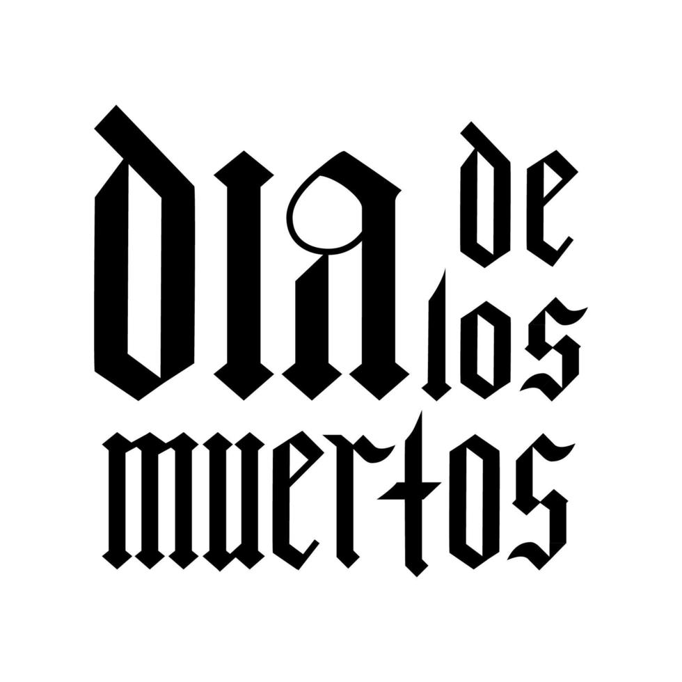 dia de los Muertos fractur doopvont gotisch belettering geïsoleerd vector