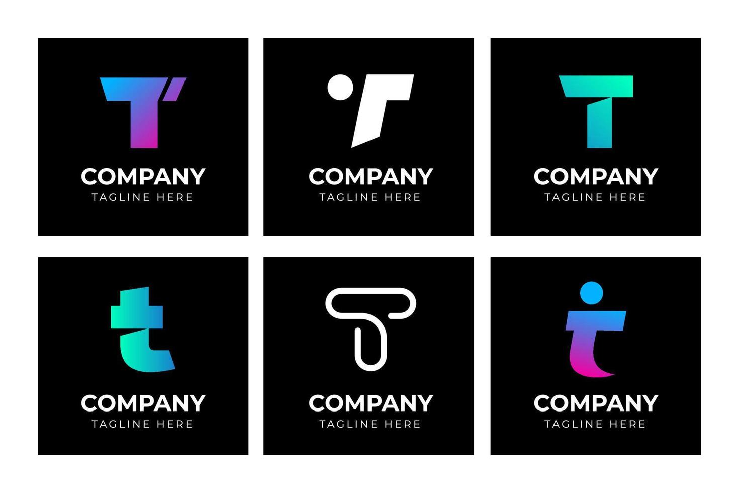 groot bundel reeks van minimalistische brief t logo ontwerp. vector ontwerp element, met verscheidenheid monogram k logo element, bedrijf teken, logo's, identiteit, vector