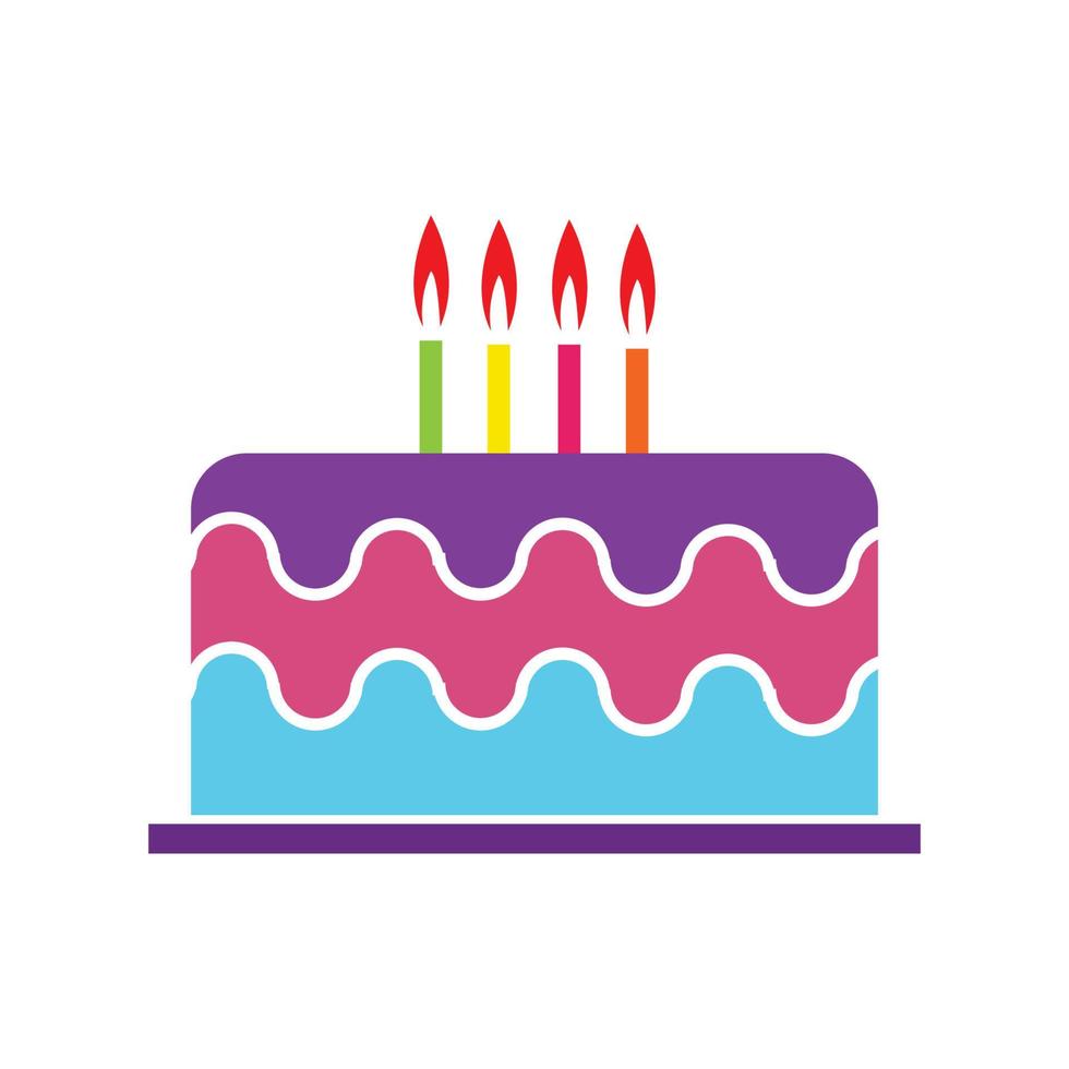 verjaardag taart icoon vector ontwerp sjabloon