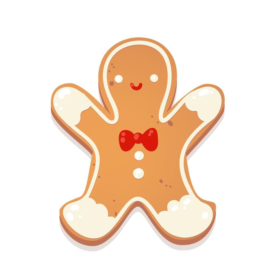 Kerstmis peperkoek cookie.biscuit karakter figuur. vector illustratie voor nieuw jaar ontwerp.