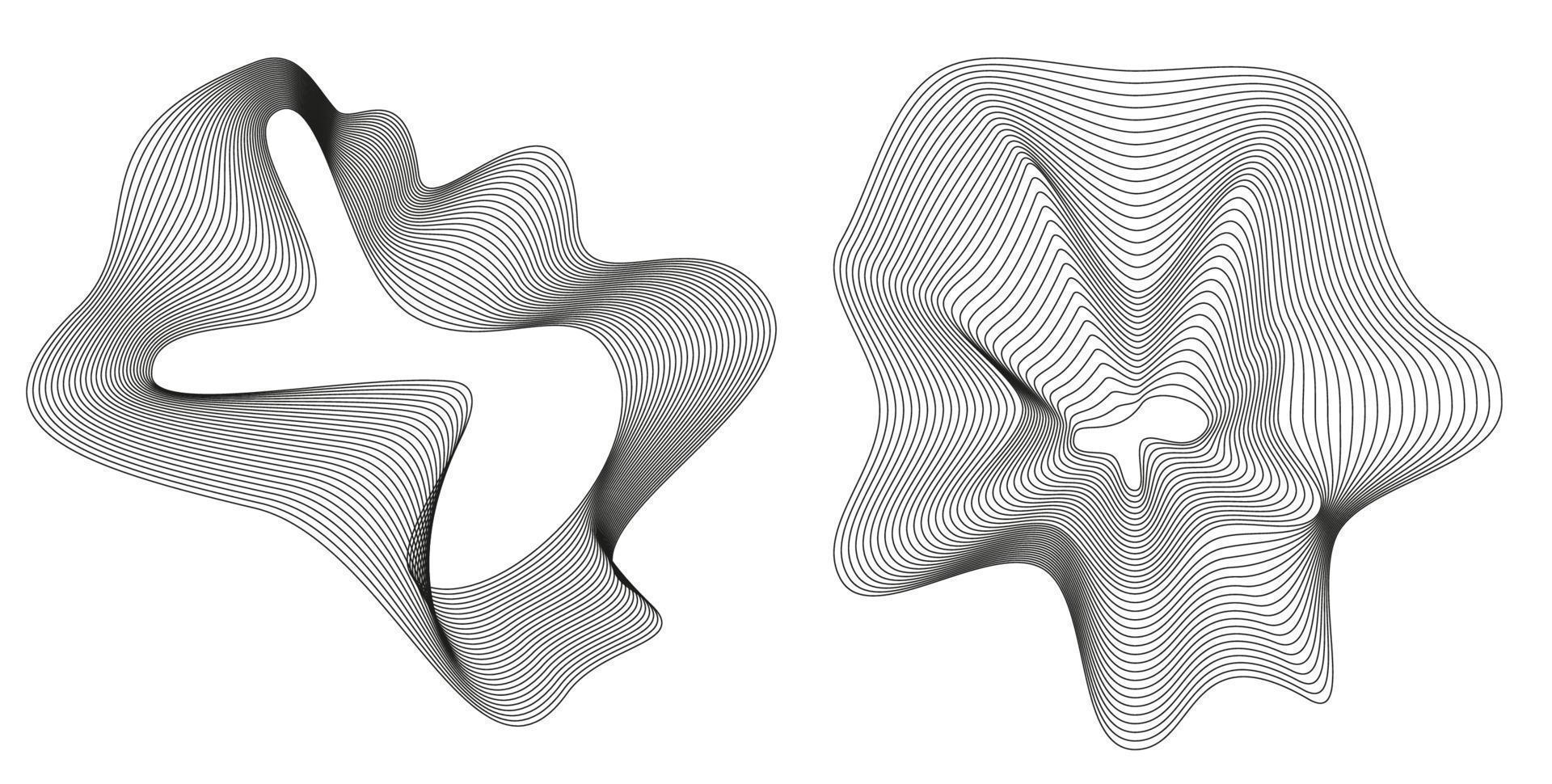 golvend abstract strepen. gebogen lijn vector elementen voor muziek- ontwerp. digitaal geluid gelijkmaker.