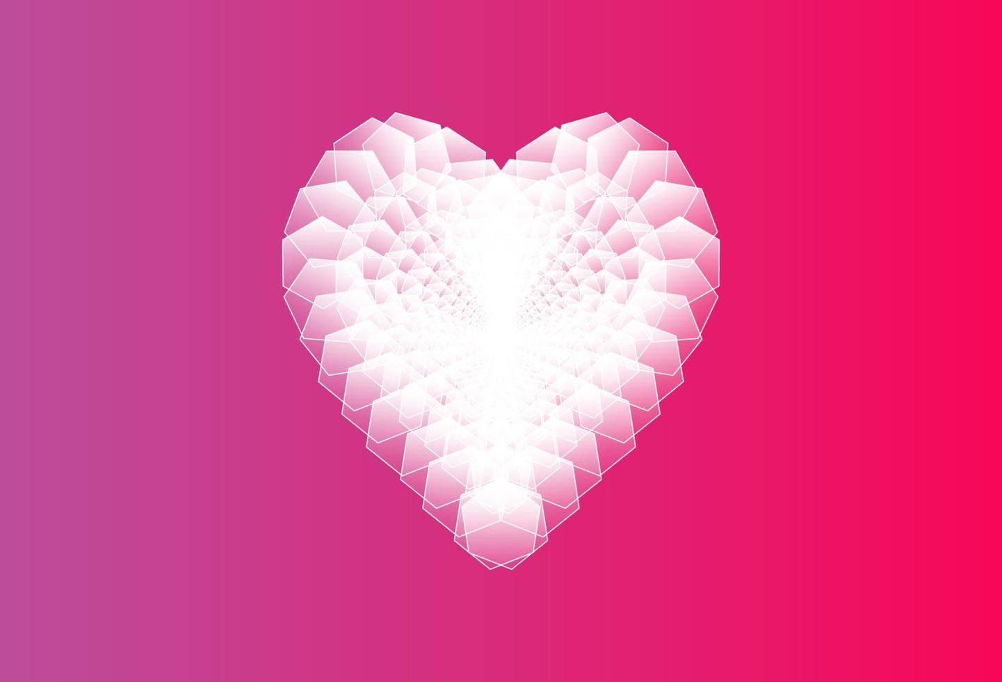 digitaal wit pixel kunst hart vorm geïsoleerd Aan lief roze achtergrond. mooi naadloos vector pixel liefde harten patroon. creatief en elegant ontwerp voor banier, behang, kaart en sociaal media