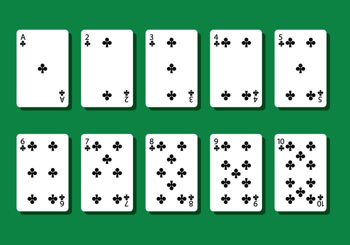Club poker kaart vectoren