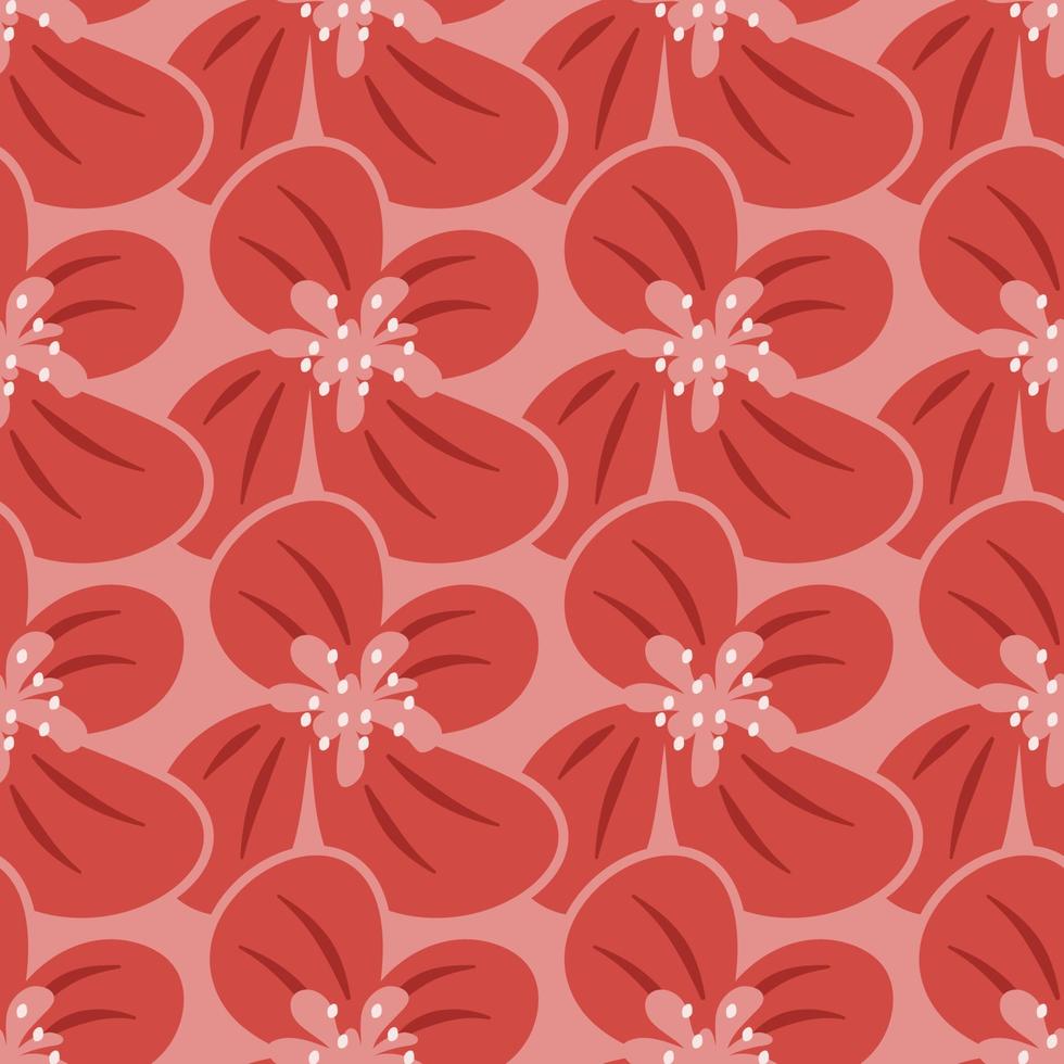 hand- getrokken rood bloemen patroon. naadloos patroon vector. vector