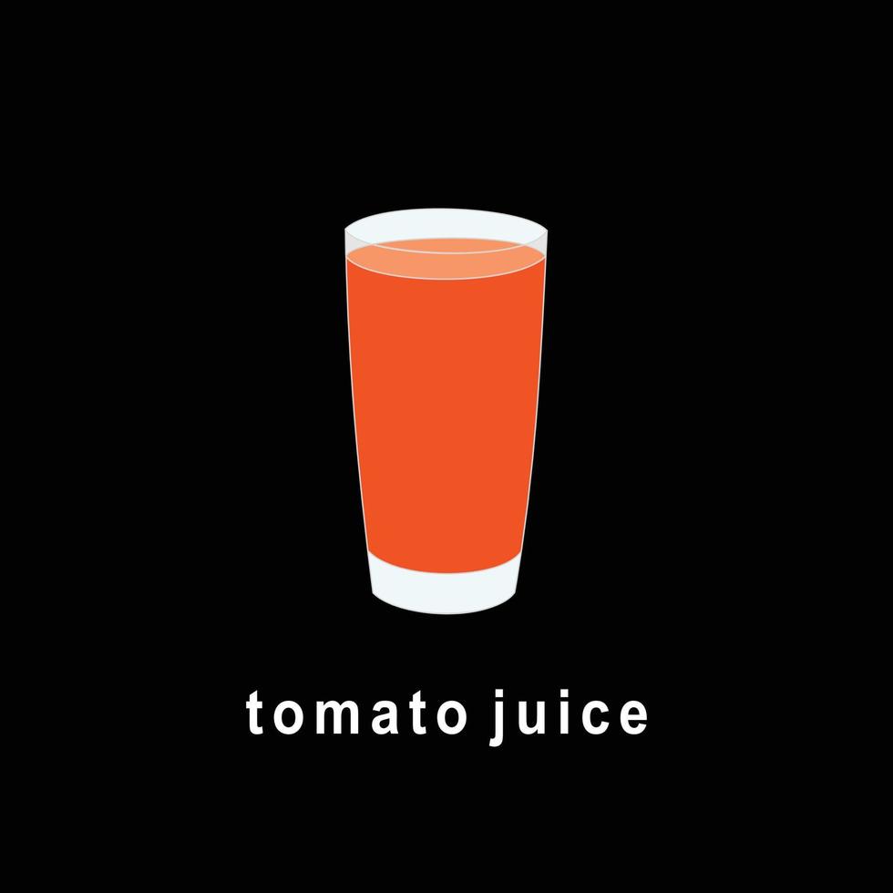 een glas van tomaat sap. een geïsoleerd vlak illustratie vector
