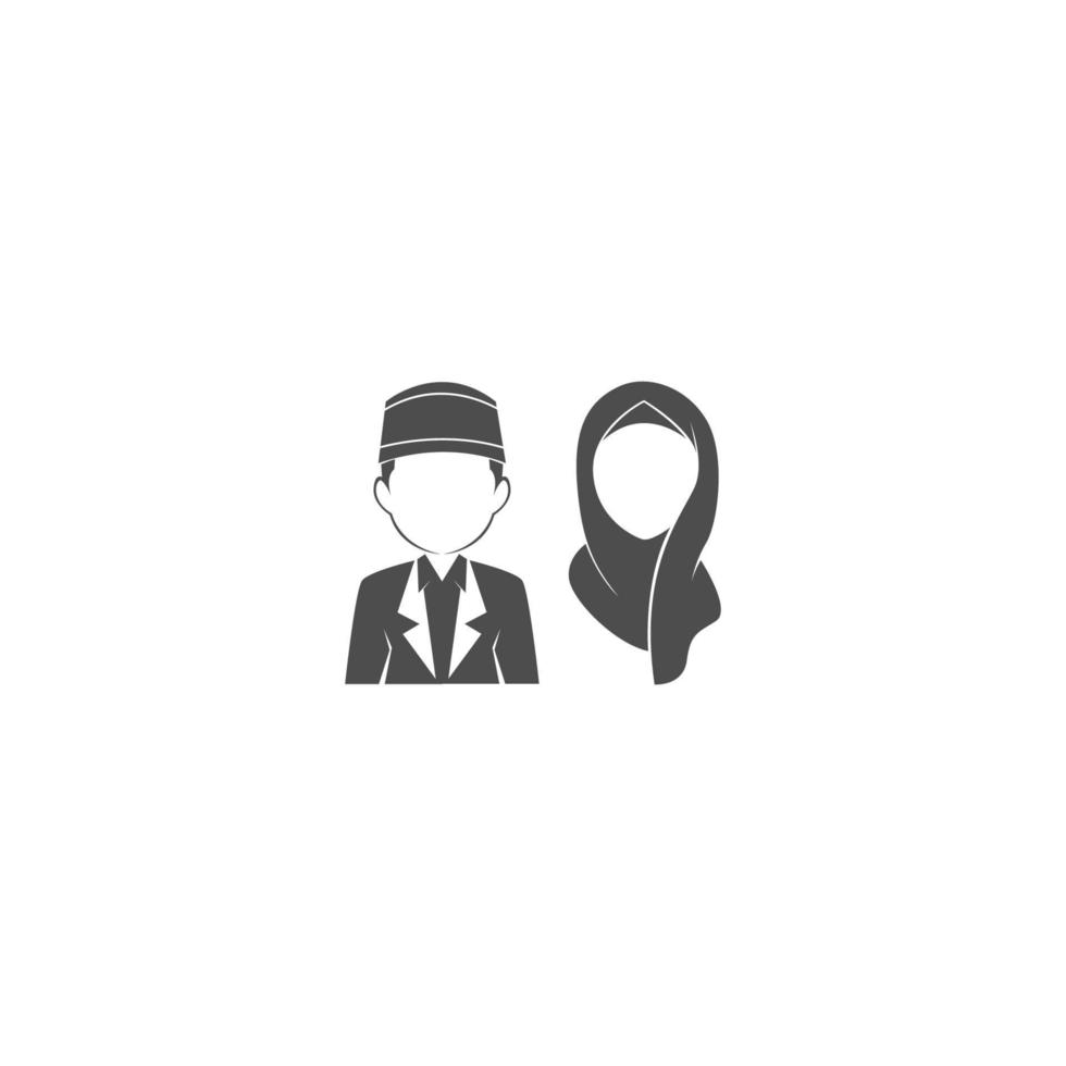 Islamitisch studenten icoon logo ontwerp illustratie vector