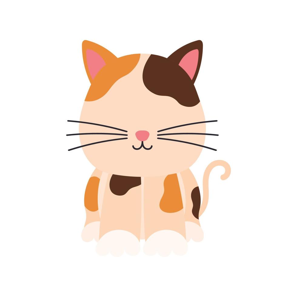 schattig weinig kat zittend huisdier dier in geanimeerd tekenfilm vector illustratie