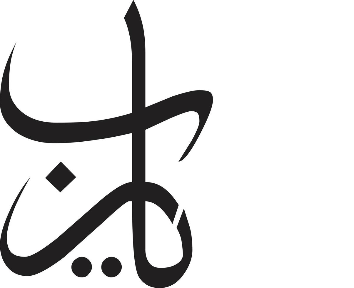 ja kareem titel Islamitisch Arabisch schoonschrift vrij vector