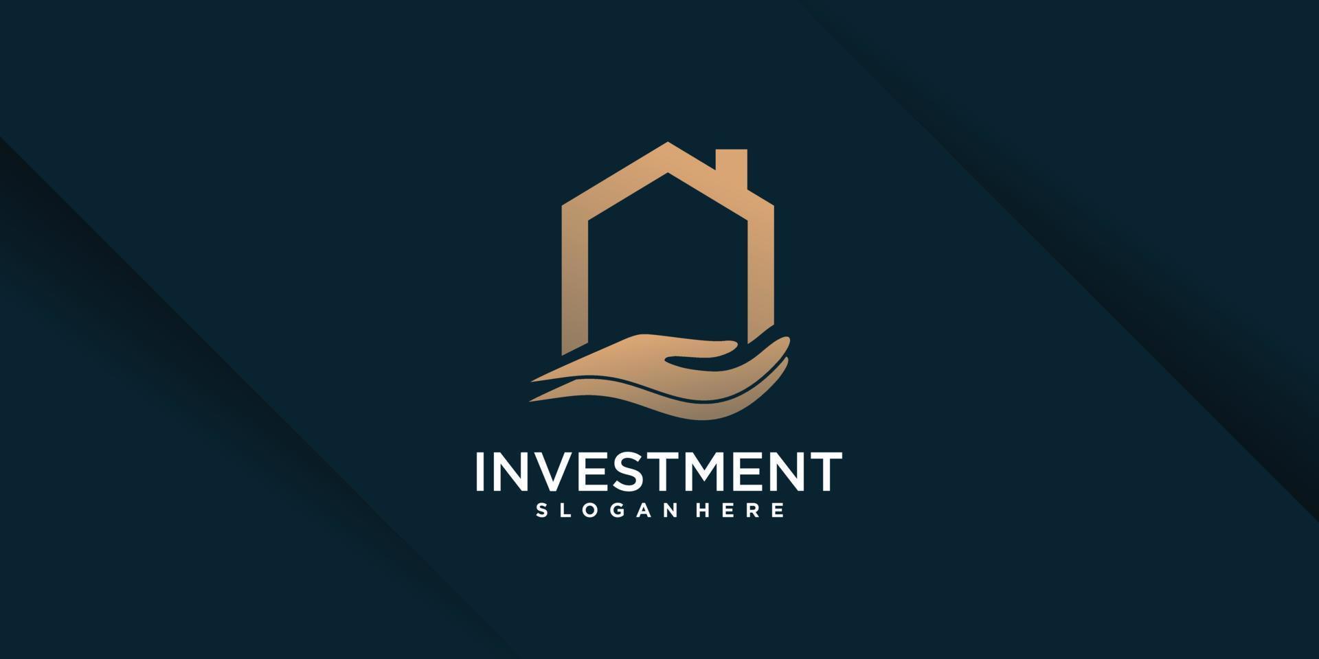 huis investering logo ontwerp met modern creatief concept vector