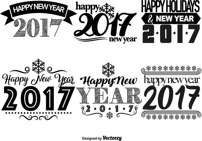 2017 gelukkige nieuwjaarsjablonen vector