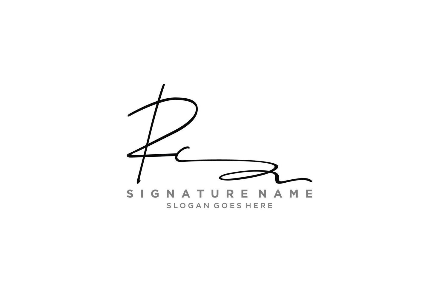 eerste rc brief handtekening logo sjabloon elegant ontwerp logo teken symbool sjabloon vector icoon