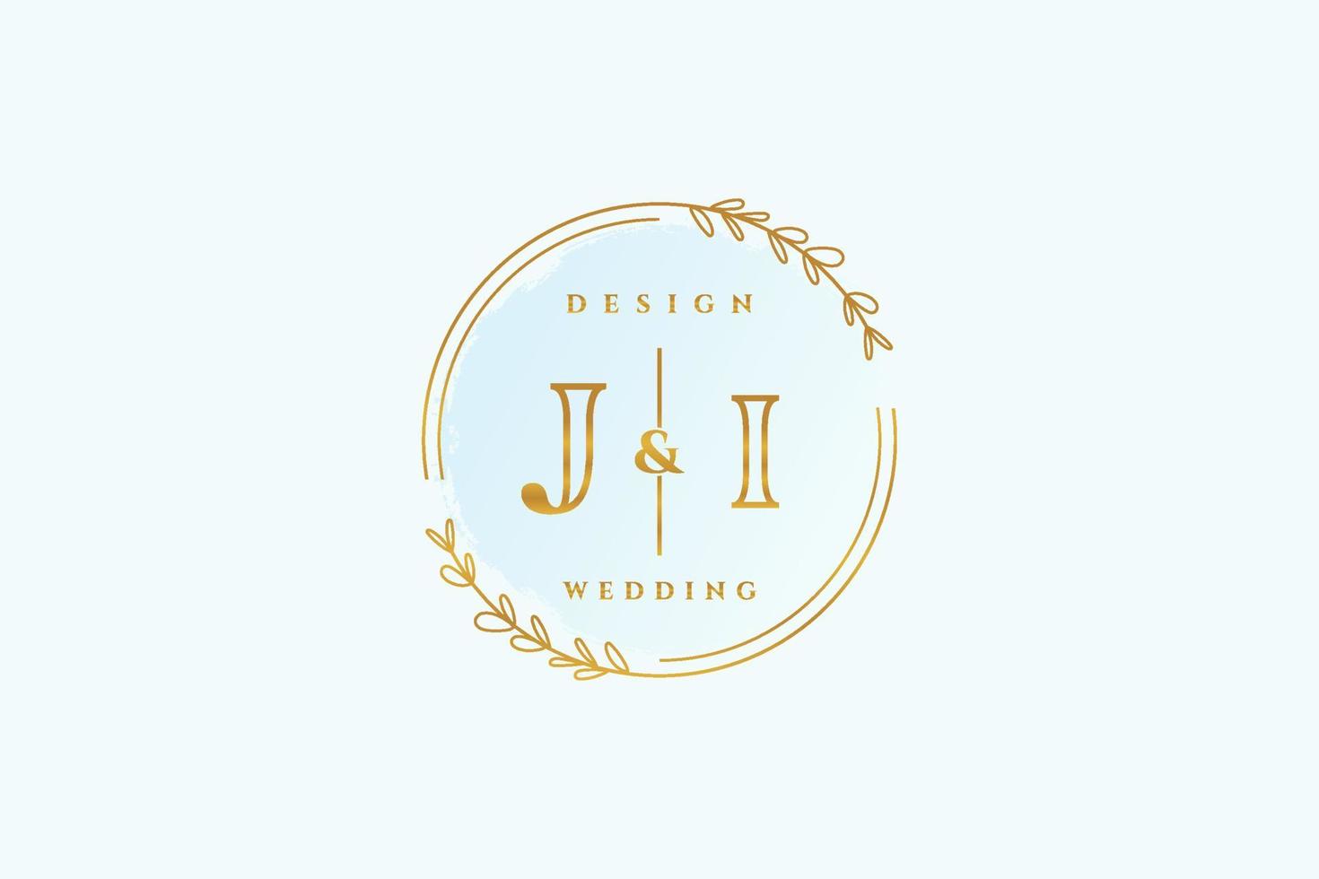 eerste ji schoonheid monogram en elegant logo ontwerp handschrift logo van eerste handtekening, bruiloft, mode, bloemen en botanisch met creatief sjabloon. vector