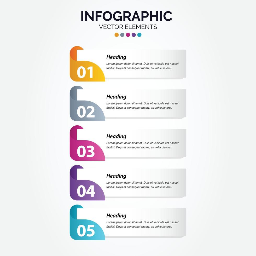 verticaal infographic pijl ontwerp met 5 opties of stappen. vector