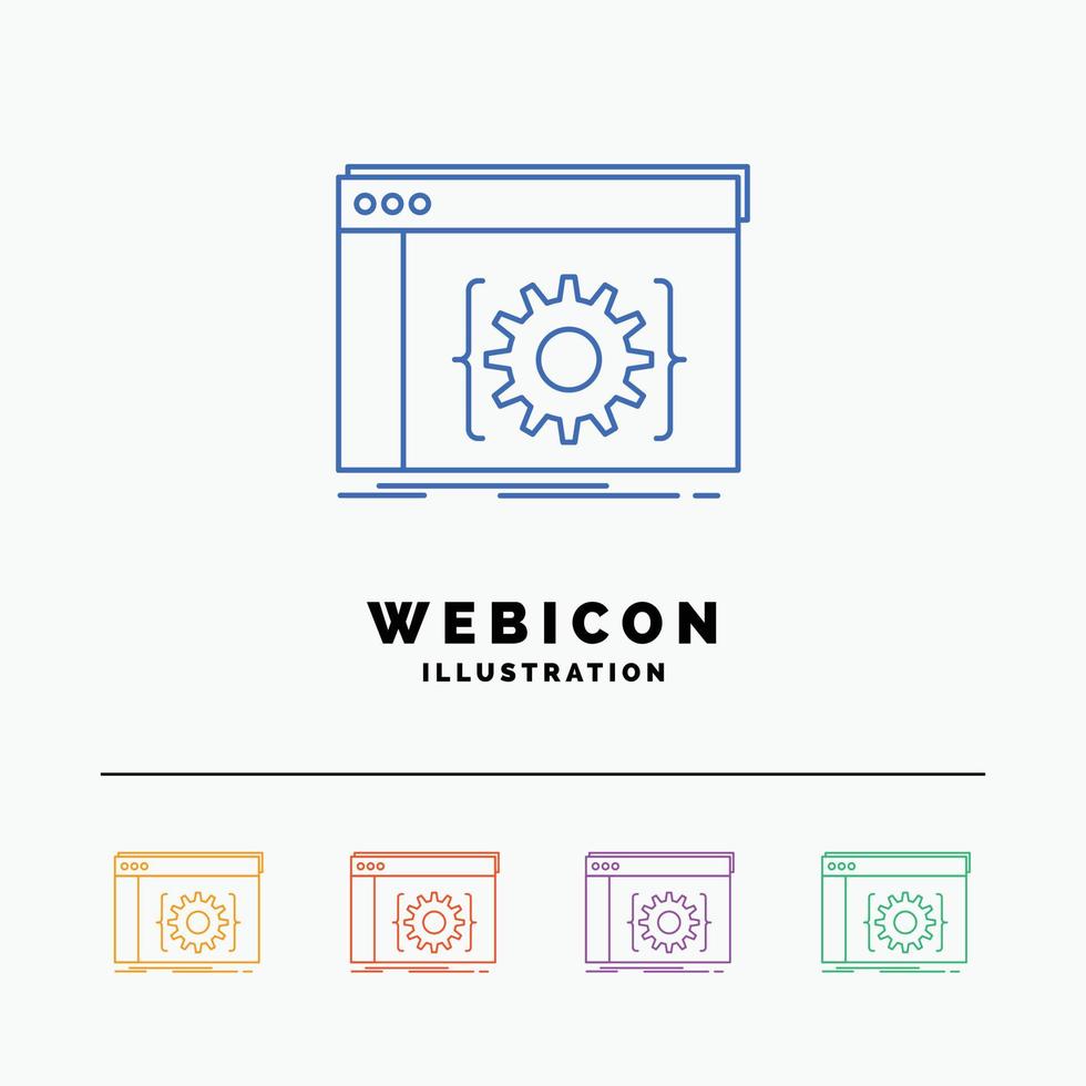 api. app. codering. ontwikkelaar. software 5 kleur lijn web icoon sjabloon geïsoleerd Aan wit. vector illustratie