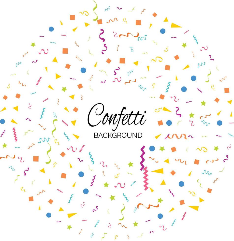 confetti concept ontwerp sjabloon vakantie gelukkig dag. wit achtergrond viering vector illustratie.