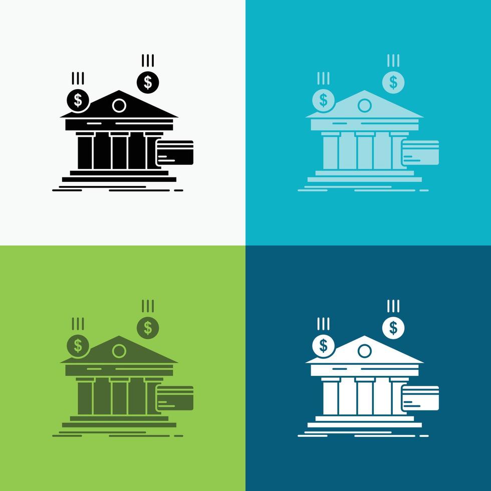 bank. betalingen. bankieren. financieel. geld icoon over- divers achtergrond. glyph stijl ontwerp. ontworpen voor web en app. eps 10 vector illustratie