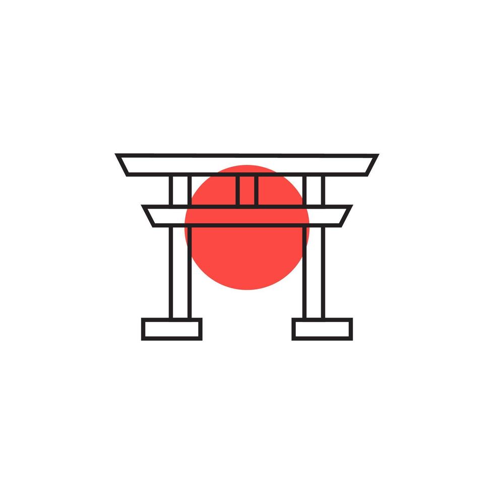 poort japan vector pictogram ontwerp illustratie