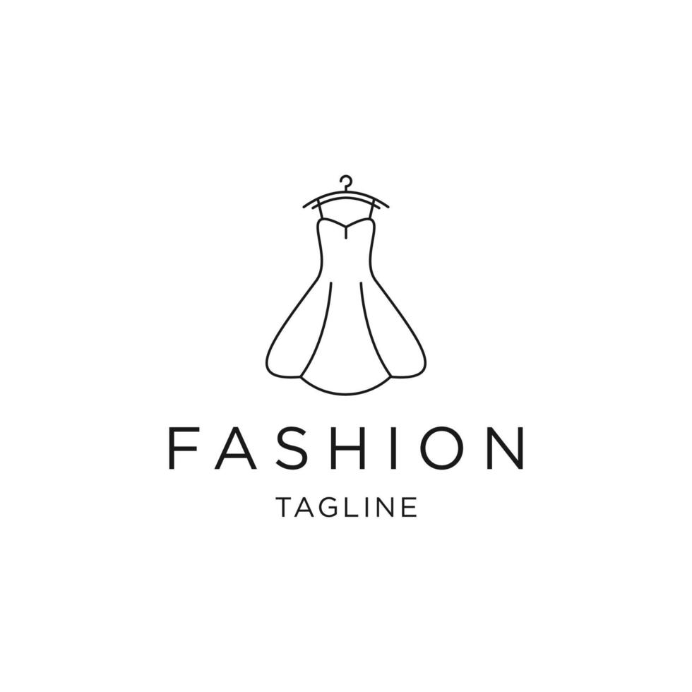 jurk mode lijn logo icoon ontwerp sjabloon vector