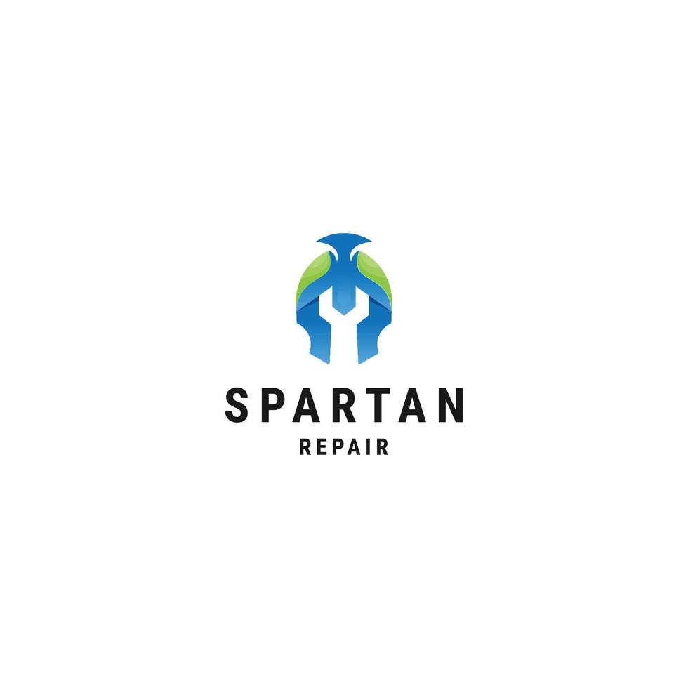 spartaans reparatie logo ontwerp sjabloon vlak vector