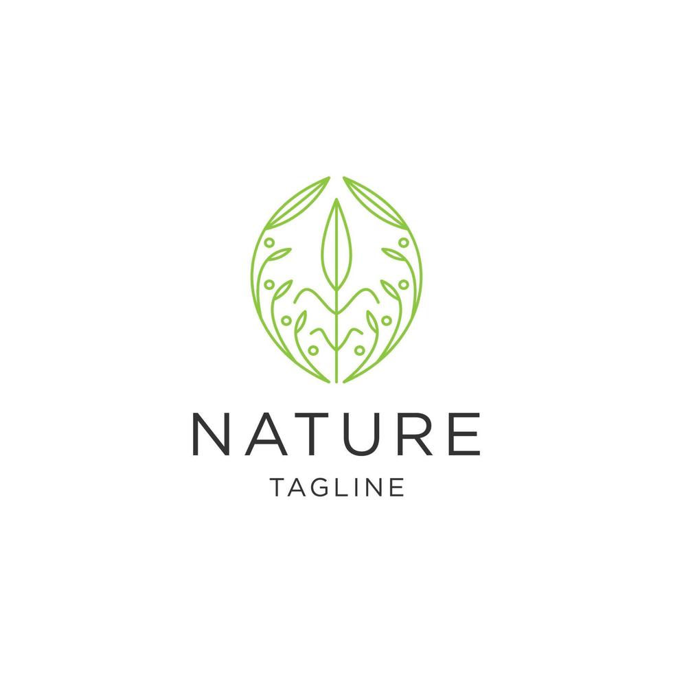 natuur bloem lijn logo pictogram ontwerp sjabloon platte vector