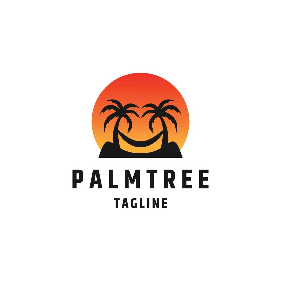 palmboom logo pictogram ontwerpsjabloon vector