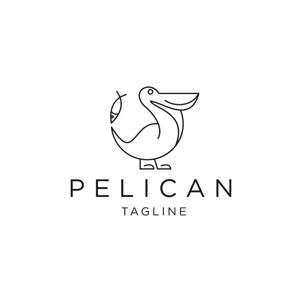 pelikaan vogel logo icoon ontwerp sjabloon vector