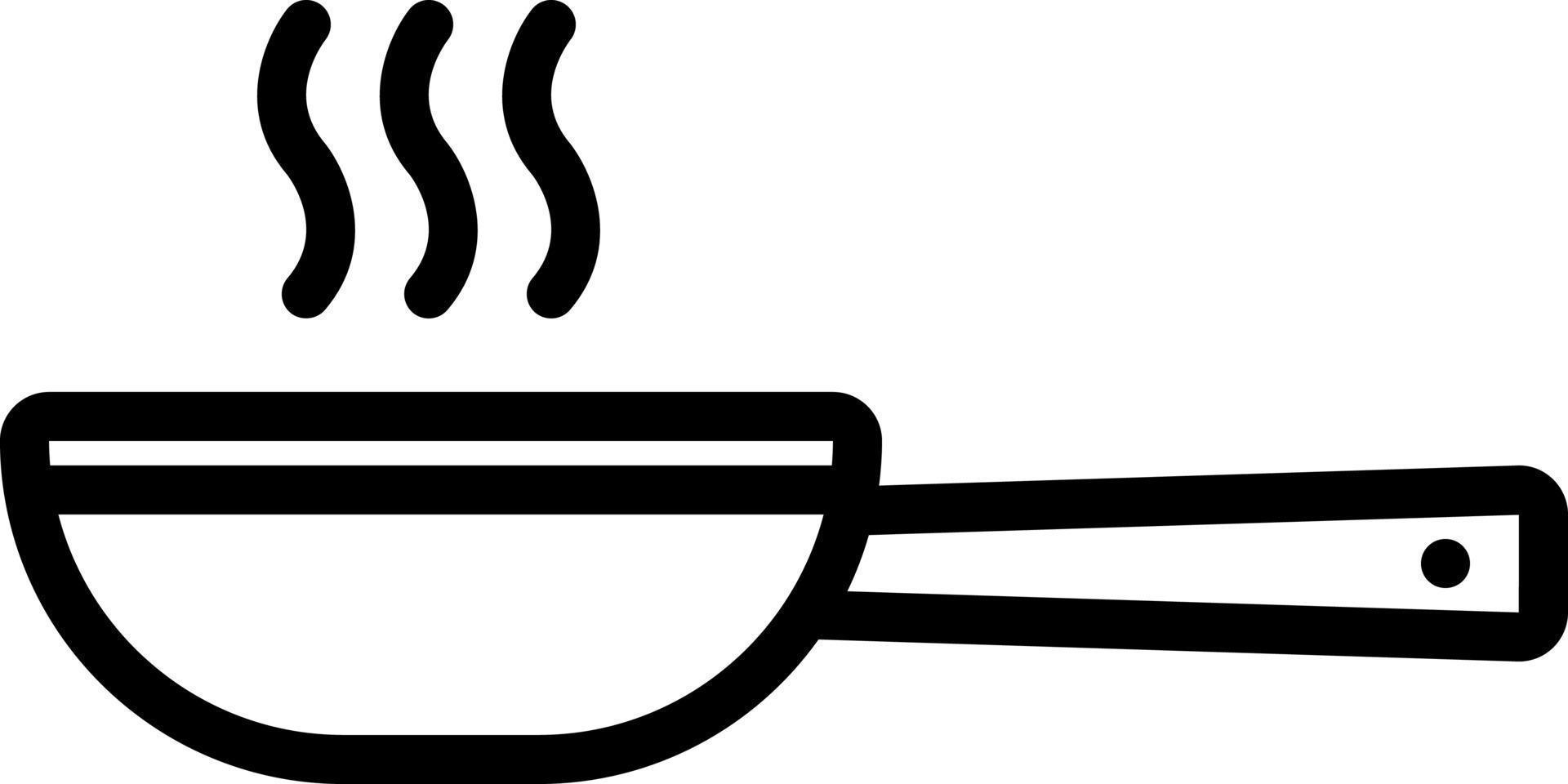 lijn icoon voor frituren pan vector