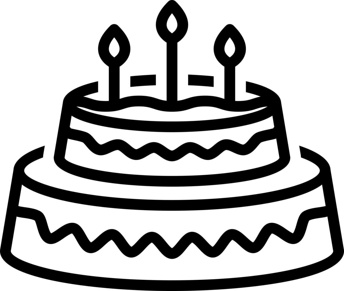 lijn pictogram voor cake vector