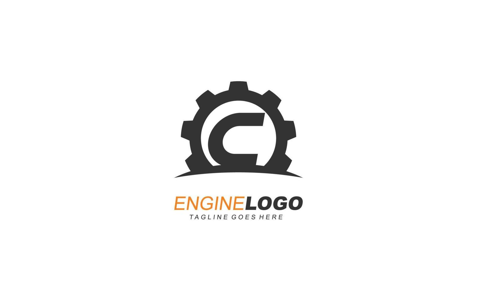 c logo uitrusting voor identiteit. industrieel sjabloon vector illustratie voor uw merk.