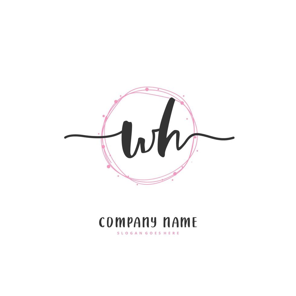 wie? eerste handschrift en handtekening logo ontwerp met cirkel. mooi ontwerp handgeschreven logo voor mode, team, bruiloft, luxe logo. vector