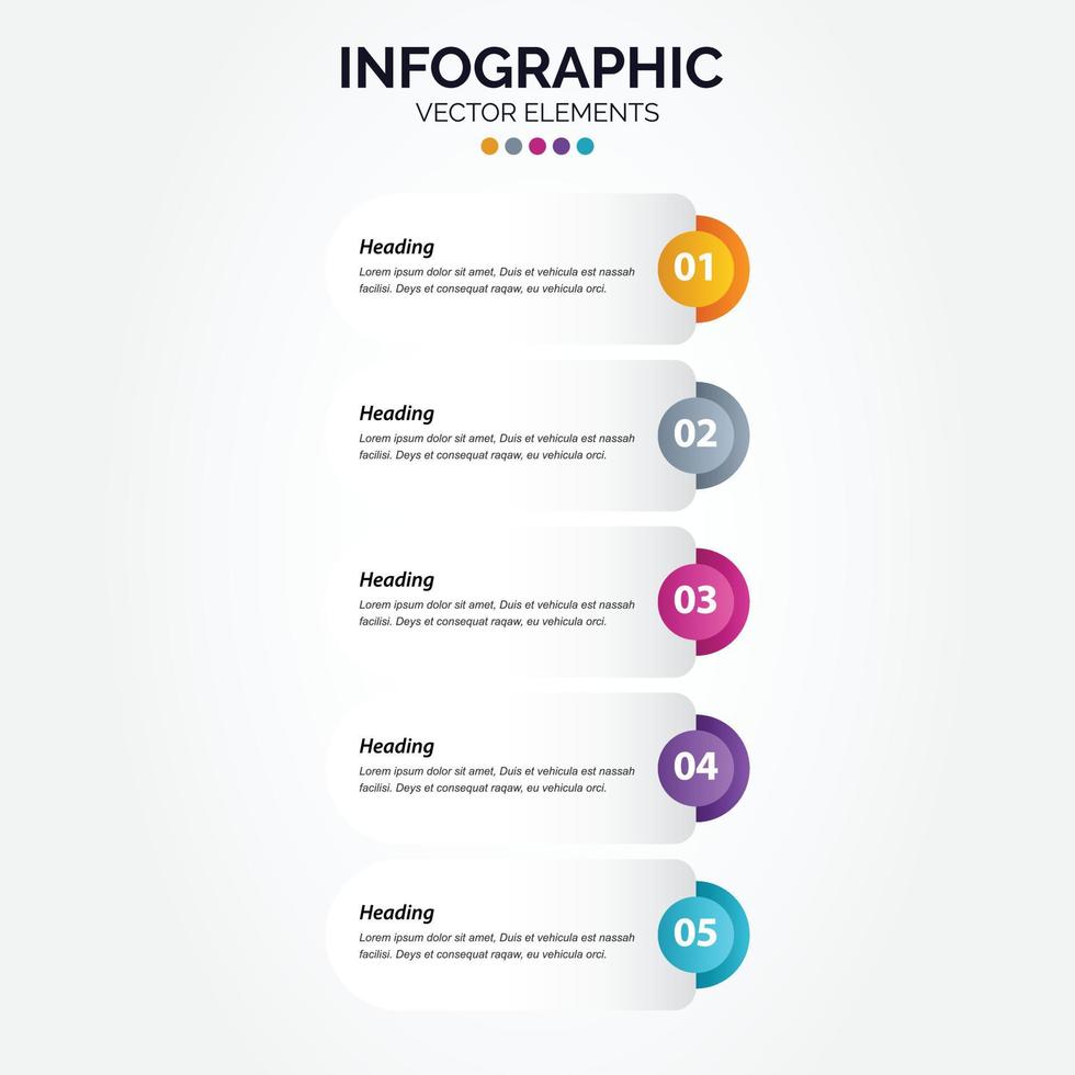 bedrijf tijdlijn tabel sjabloon verticaal infographic 5 stappen vector illustratie