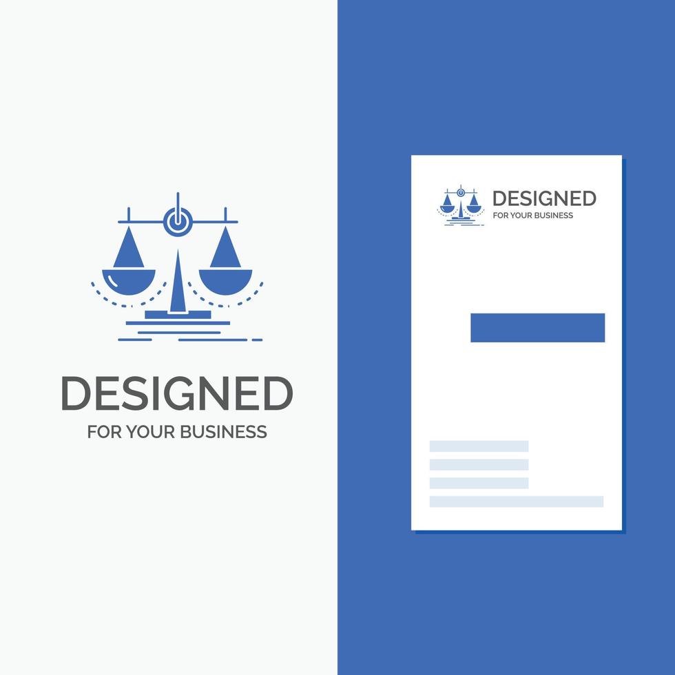 bedrijf logo voor evenwicht. beslissing. gerechtigheid. wet. schaal. verticaal blauw bedrijf .bezoeken kaart sjabloon. vector
