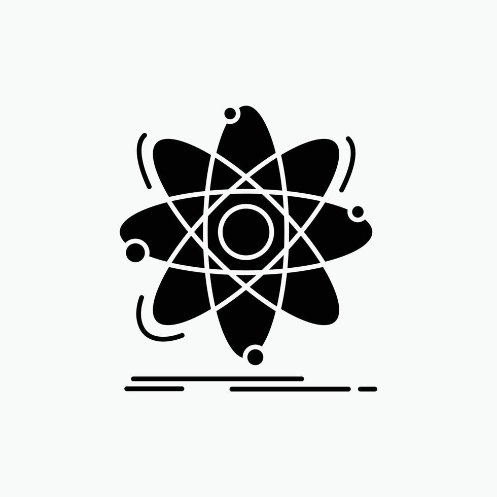 atoom. wetenschap. chemie. natuurkunde. nucleair glyph icoon. vector geïsoleerd illustratie