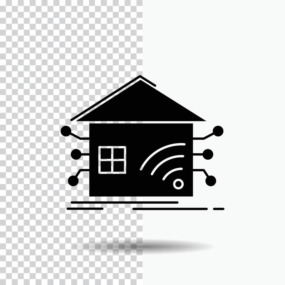 automatisering. huis. huis. slim. netwerk glyph icoon Aan transparant achtergrond. zwart icoon vector