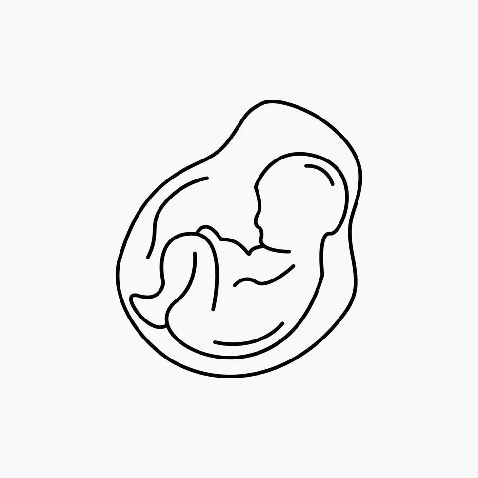 baby. zwangerschap. zwanger. verloskunde. foetus lijn icoon. vector geïsoleerd illustratie