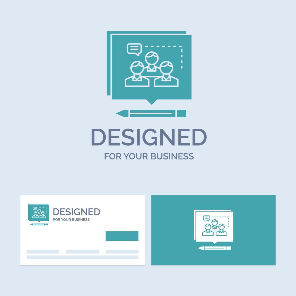 analyse. argument. bedrijf. overtuigen. debat bedrijf logo glyph icoon symbool voor uw bedrijf. turkoois bedrijf kaarten met merk logo sjabloon. vector