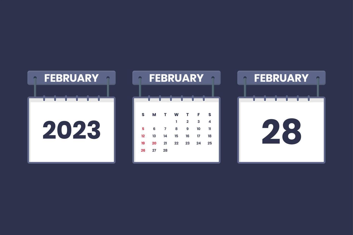 28 februari 2023 kalender icoon voor schema, afspraak, belangrijk datum concept vector